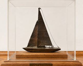 Intrepid Sterling Silver America’s Cup Sailboat Sculpture