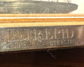 JAWA Sterling Silver Intrepid Yacht Model with Wood Base & Case