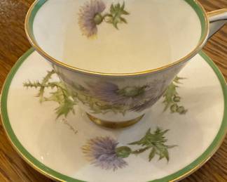 Royal Doulton Glamis Thistle Bone China Teacup & Saucer H4602, England