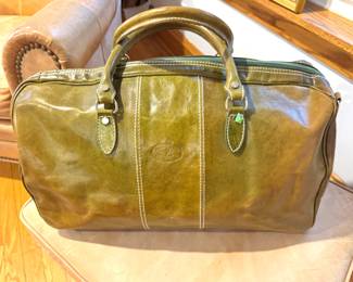 Artigianato Firenze Fiorentino Italian Leather Travel Duffle / Weekender Bag