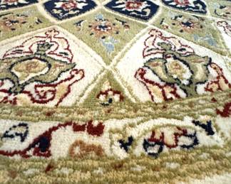 Unique Loom Nain Collection 5' Round Green Persian-Style Medallion Area Rug, Design 1531