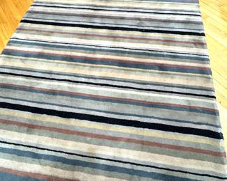 Rugs America / Woven Accents Bold Sierra Charcoal Striped 100% Wool 5' × 8' Area Rug