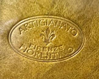Artigianato Firenze Fiorentino Italian Leather Travel Duffle / Weekender Bag
