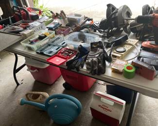 Work gloves, tools, coolers, watering cans, staple gun and much much more!