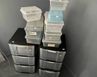 Storage drawers and plastic containers