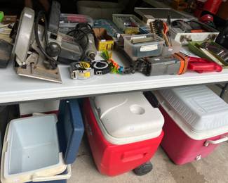 Coolers, table saw, tape measures, hand tools, and much more!