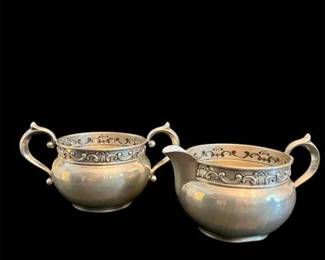Gorham Sterling Silver Sugar Bowl and Creamer Set DRRG