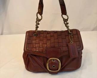 Coach Bleecker Woven Flap Bag