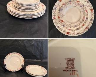 Copeland Spode Plates in Wicker Dale Pattern DRMG 4 pic