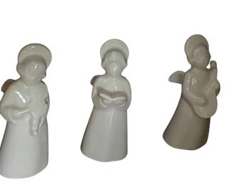 098 White Porcelain Angel Figurines Set of Three