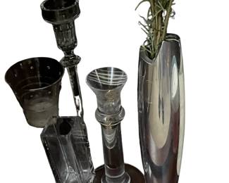 103 Crystal Candlesticks Silver Vase Candles Collection