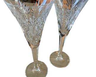 042 Cut Crystal Champagne Glasses Pair