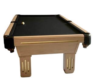 142 Light Oak Pool Table with removable ping pong top with Black Felt Decorative Leg