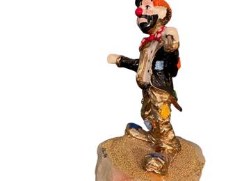062 Clown Figurine on Quartz Crystal Base