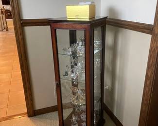 159 Mirrored Curio Display Cabinet with Crystal Figurine Collection