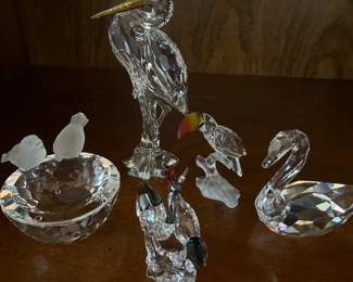 007 Set of 5 Swarovski Crystal Bird Figurine Collection 5 Pieces
