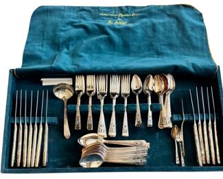 030 Michael Amini GoldTone Flatware Set in Case