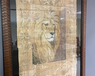 106 Framed African Safari Lion Papyrus Art frame