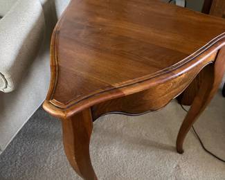 002 French Provincial Walnut Corner Side Table