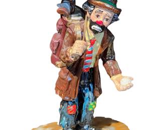 070 Emmett Kelly Jr Clown Figurine on Marble Base