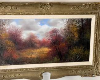 105 Autumn Forest Landscape Oil Painting Gilt Frame