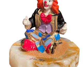068 Ron Lee Clown Figurine on Onyx Base