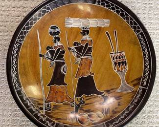 115 African HandCarved Decorative Wooden Plate