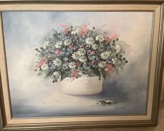 022 Bennett Signed Floral Still Life Oil Painting