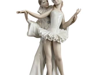 028 Lladr Pierrot and Ballerina Porcelain Figurine
