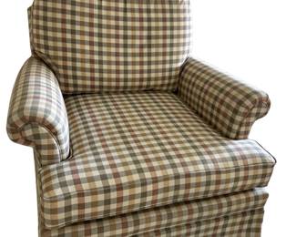 141 Plaid Upholstered Club Chair with Skirt
