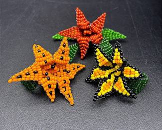 3D Peyote Stitched Lily Pins