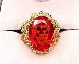 Vintage Orange Gemstone 14K Gold Cocktail Ring
