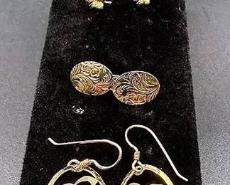 Gold-toned Earring Lot Featuring A Dangle Pair Of “Wild Bryde” Earrings