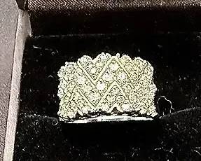 14k White Gold Ring With Clear Gemstones