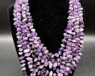 Macy’s Multi-strand Amethyst Chip Necklace