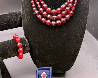 Red Toned Lot Featuring a Stauer Sterling Silver Lot 