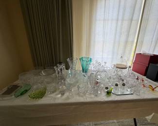 Vintage Cut Crystal and Art Glass bases and serving pieces