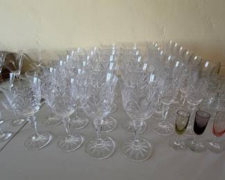 Galway Crystal Wine, goblet, and champagne glasses