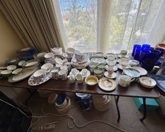 Two sets of China and miscellaneous serving pieces