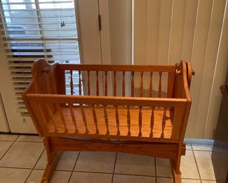 Vintage rocking bassinet $40