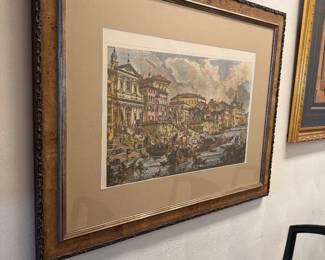 Hand colored engravings in custom frames