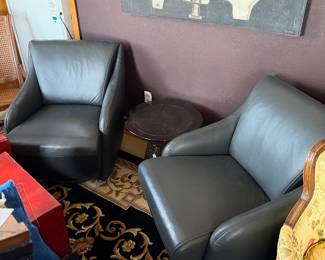 Leather swivel chairs