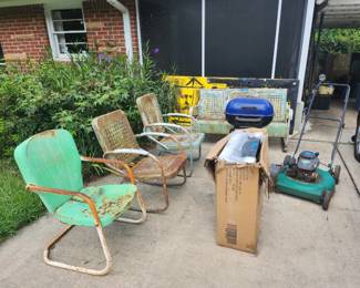 patio furniture $150 OBO, mower & painting free
