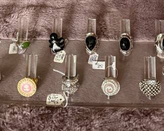Assorted Sterling rings/ Tarina Tarantino ring 