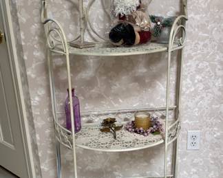 Wrought iron vanity folding shelf
