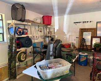 Camping Gear, 2 Space Heaters, Red Folding Wire Shopping Cart