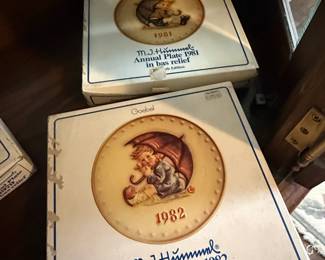 1981 Goebel Hummel Annual Collector Plate ("Umbrella Boy") and 1982 Goebel Hummel Annual Collector Plate ("Umbrella Girl")