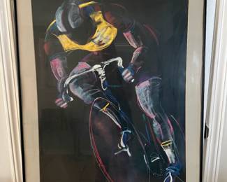 "Breakaway" - 1986 offset lithograph art print by American sports artist Terry Rose