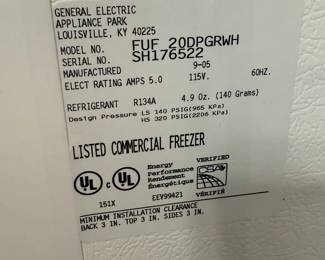 General Electric (GE) 20 Cubic Foot Upright Freezer