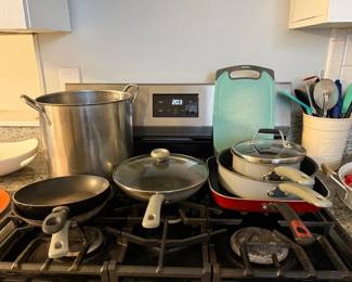 Assorted cookware and kitchen prep tools
